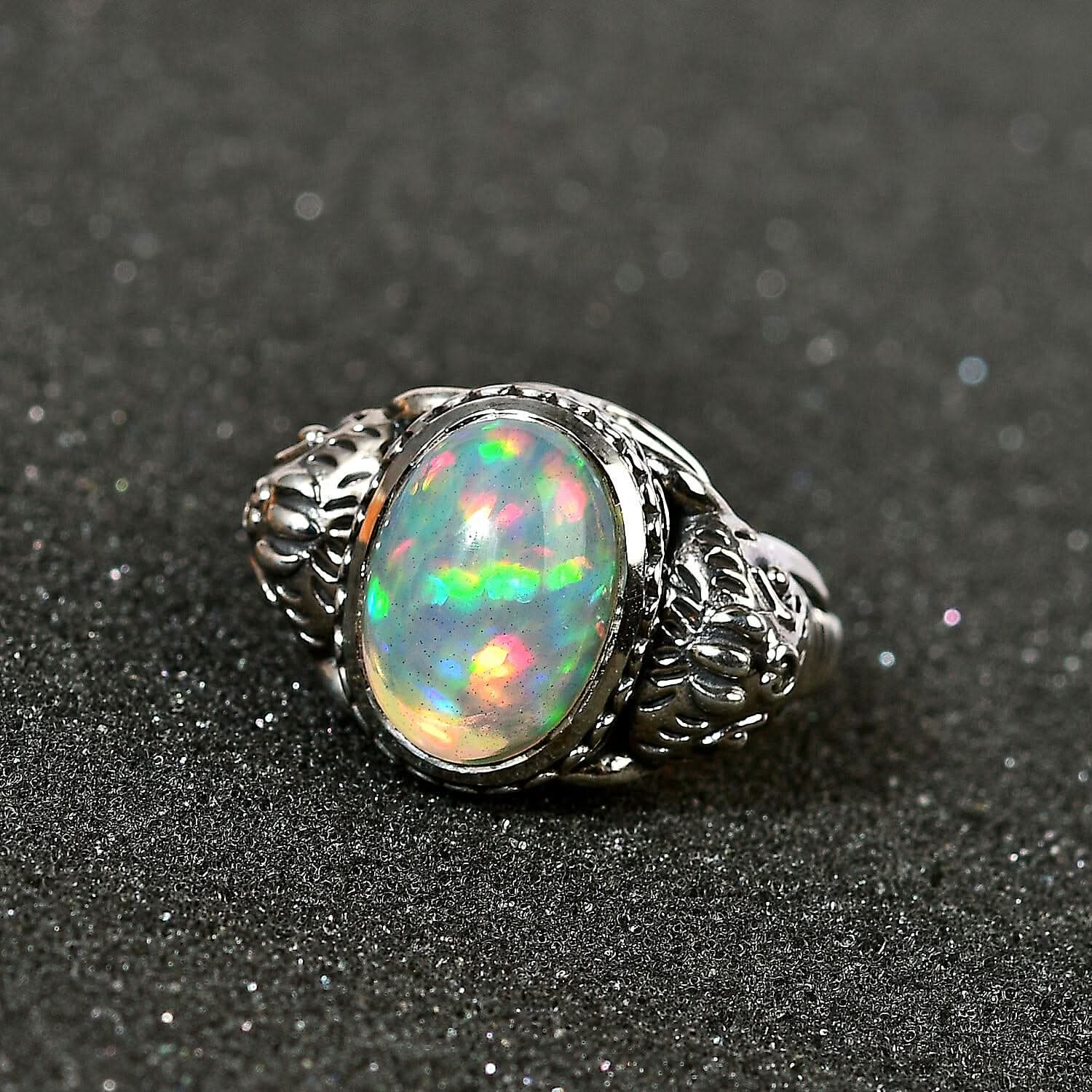 Artisan Crafted Ethiopian Welo Opal Solitaire Ring in Sterling Silver (Size 10.0) 4.20 ctw (3)