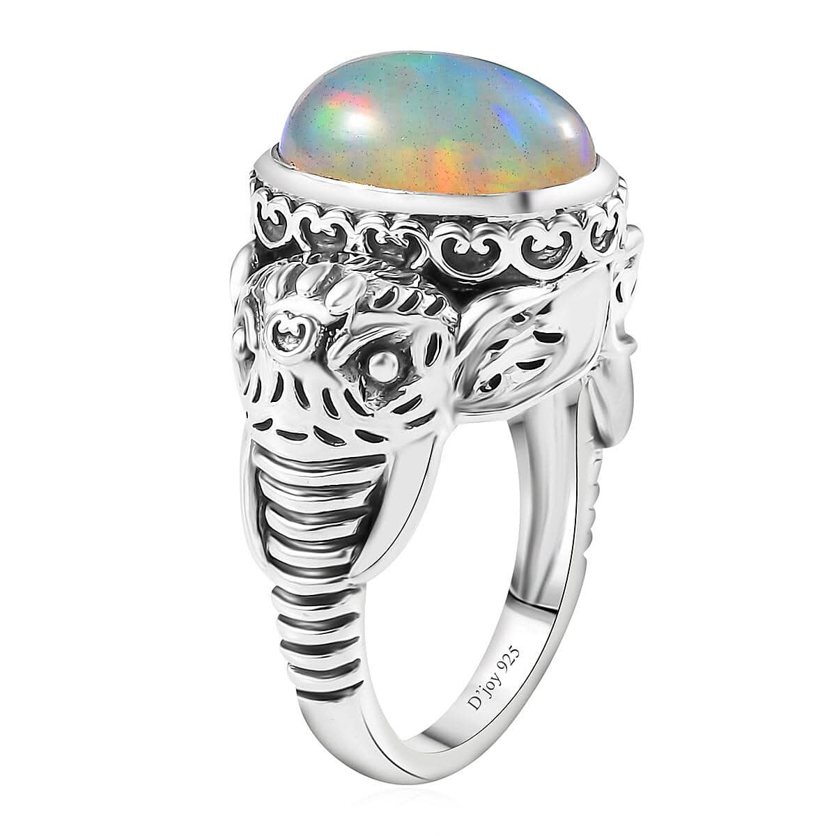 Artisan Crafted Ethiopian Welo Opal Solitaire Ring in Sterling Silver (Size 10.0) 4.20 ctw (5)