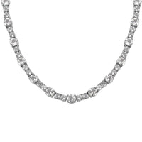 TLV White Topaz Necklace (18 Inches) in Platinum Over Sterling Silver 49.75 ctw