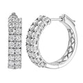 Moissanite 3.10 ctw Hoop Earrings in Platinum Over Sterling Silver - Sticky add to cart bar