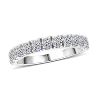Lab Grown Diamond (F-G, VS) Eternity Band Ring in Platinum Over Sterling Silver (Size 8.0) 1.00 ctw