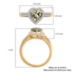 Luxoro 14K Yellow Gold AAA Turkizite and G-H I2 Diamond Heart Ring (Size 10.0) 2.35 ctw
