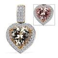 Luxoro 14K Yellow Gold AAA Turkizite and G-H I2 Diamond Heart Pendant without Chain 2.25 ctw - Sticky add to cart bar
