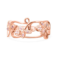 Uncut Natural Pink Diamond Accent Ring in Vermeil RG Over Sterling Silver (Size 10.0) 0.05 ctw