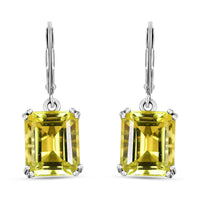 Karis Lemon Quartz Lever Back Earrings in Platinum Bond 12.10 ctw