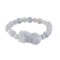 Natural Jade 210.00 ctw Carved Lotus Beaded Stretch Bracelet with Pixiu Charm - Sticky add to cart bar