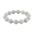 Natural Jade 210.00 ctw Stretch Bracelet in 14K Yellow Gold Over Sterling Silver - Sticky add to cart bar