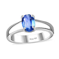 Kashmir Kyanite Solitaire Ring in Platinum Over Sterling Silver (Size 10.0) 1.00 ctw - Sticky add to cart bar