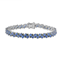 Kashmir Kyanite and Chrome Diopside Bracelet in Platinum Over Sterling Silver (7.25 In) 17.20 ctw