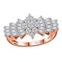 Moissanite Ballerina Ring in Vermeil RG Over Sterling Silver (Size 7.0) (Del. in 10-15 Days)
