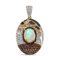 Ethiopian Welo Opal and Multi Gemstone Pendant without Chain in Vermeil Yellow Gold Over Sterling Silver 4.70 ctw - Sticky add to cart bar