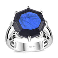 Malagasy Labradorite Solitaire Ring in Platinum Over Sterling Silver (Size 10.0) 10.15 ctw - Sticky add to cart bar