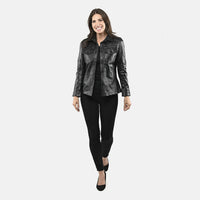 Black Sheep Leather Shacket with Button up Design - S