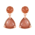 D'Joy Peach Moonstone 13.90 ctw Drop Earrings in Vermeil Rose Gold Over Sterling Silver - Sticky add to cart bar