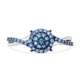 Blue Diamond Ring in Platinum Over Sterling Silver (Size 10.0) 0.33 ctw - Sticky add to cart bar