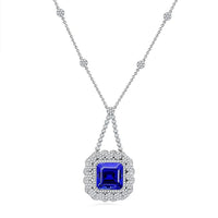 Chairman Vault Collection Certified & Appraised Rhapsody 950 Platinum AAAA Tanzanite and E-F VS Diamond Necklace 18 Inches 39.27 Grams 43.35 ctw