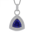 Chairman Vault Collection Certified & Appraised Rhapsody 950 Platinum AAAA Tanzanite and E-F VS Diamond Pendant Necklace 18 Inches 30.12 Grams 24.39 ctw - Sticky add to cart bar