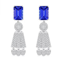 Chairman Vault Collection Certified & Appraised Rhapsody 950 Platinum AAAA Tanzanite and E-F VS Diamond Earrings 37.15 Grams 25.47 ctw