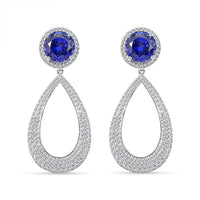 Chairman Vault Collection Certified & Appraised Rhapsody 950 Platinum AAAA Tanzanite and E-F VS Diamond Earrings 24.30 Grams 18.65 ctw