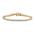 Moissanite Tennis Bracelet in Vermeil YG Over Sterling Silver (7.25 In) 5.40 ctw - Sticky add to cart bar