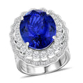 Certified & Appraised Chairman's Signature Collection Rhapsody 950 Platinum AAAA Tanzanite and E-F VS Diamond Ring (Size 7.0) 19.90 Grams 19.61 ctw - Sticky add to cart bar