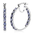 D'Joy Tanzanite Inside Out Hoop Earrings in Platinum Over Sterling Silver 4.00 ctw - Sticky add to cart bar