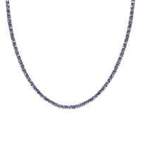 D'Joy Premium Tanzanite 17.70 ctw Tennis Necklace Platinum Over Sterling Silver 18 Inches