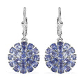 Tanzanite Floral Spray Earrings in Platinum Over Sterling Silver 5.85 ctw - Sticky add to cart bar