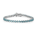 Grandidierite Tennis Bracelet in Platinum Over Sterling Silver (8.00 In) 9.00 ctw - Sticky add to cart bar