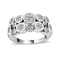 Moissanite Bubble Ring in Platinum Over Sterling Silver - Sticky add to cart bar