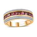 Ofiki Rubellite, White Zircon Ring in Vermeil YG Over Sterling Silver (Size 10.0) 1.50 ctw - Sticky add to cart bar