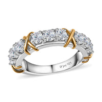 Moissanite XO Band Ring in Sterling Silver