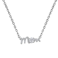Moissanite MOM Necklace 18-20 Inches in Rhodium Over Sterling Silver 1.20 ctw