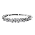 Moissanite Bubble Bangle Bracelet in Platinum Over Sterling Silver (6.50 In) 4.40 ctw - Sticky add to cart bar