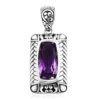 Bali Legacy African Amethyst Pendant in Sterling Silver 11.15 ctw