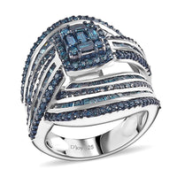 TLV Diamond Ring in Platinum Over Sterling Silver (Size 10.0) 2.00 ctw