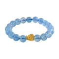 JCK Deal 24K Yellow Gold AAA Mangoro Aquamarine Beaded Dragon Stretch Bracelet 123.85 ctw - Sticky add to cart bar