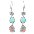 Indian Artistry Polki Ethiopian Welo Opal 3.00 ctw Rose Earrings in Sterling Silver - Sticky add to cart bar