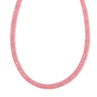 TLV Sparkly White Austrian Crystal Necklace (20-22 Inches) in Silvertone
