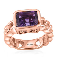 Karis Moroccan Amethyst Solitaire Ring in 18K RG Plated (Size 9.0) 2.15 ctw