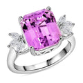 Certified & Appraised Rhapsody 950 Platinum AAAA Patroke Kunzite and E-F VS Diamond Ring (Size 10.0) 7.05 Grams 8.50 ctw - Sticky add to cart bar