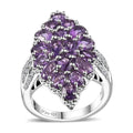 Uruguayan Amethyst, White Zircon Ring in Platinum Over Sterling Silver (Size 9.0) 3.75 ctw - Sticky add to cart bar