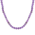 Lavender Amethyst Beaded Necklace 18-24 Inches in Stainless Steel 227.35 ctw - Sticky add to cart bar