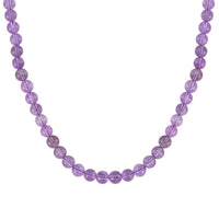Lavender Amethyst Beaded Necklace 18-24 Inches in Stainless Steel 227.35 ctw