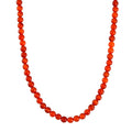 Red Agate Beaded Necklace 18-24 Inches in Stainless Steel 177.25 ctw - Sticky add to cart bar