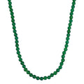 Green Agate Beaded Necklace 18-24 Inches in Stainless Steel 194.45 ctw - Sticky add to cart bar