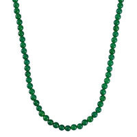 Green Agate Beaded Necklace 18-24 Inches in Stainless Steel 194.45 ctw