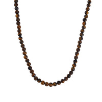 Yellow Tiger's Eye Beaded Necklace 18-24 Inches in Stainless Steel 190.30 ctw