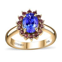 Luxoro 10K Yellow Gold Premium Tanzanite, Ofiki Rubellite Ring (Size 10.0) 1.75 ctw