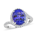 Certified & Appraised Rhapsody 950 Platinum AAAA Tanzanite and E-F VS Diamond Ring (Size 10.0) 6.50 Grams 4.30 ctw - Sticky add to cart bar